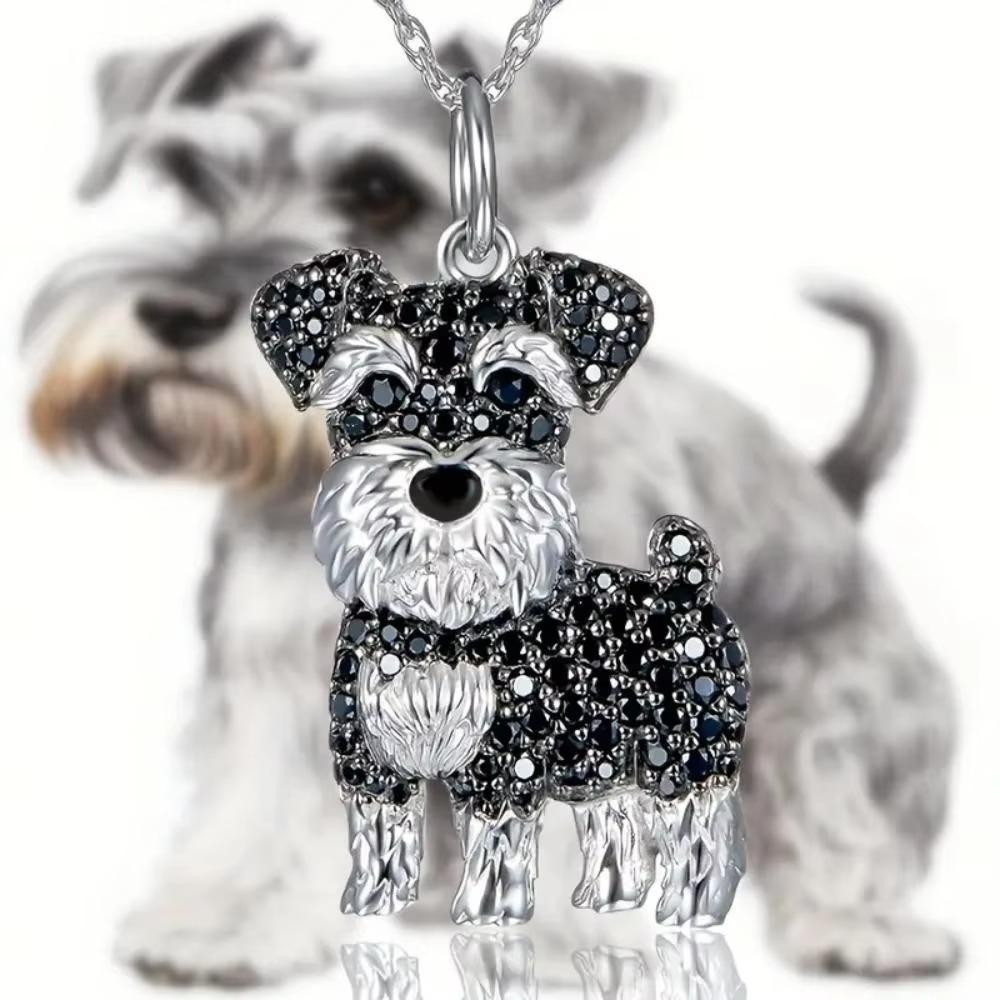 Strass-Hundeanhänger Halskette Malteser Hund Haustier Anhänger Schmuck Exquisite Hundehalskette Geschenke