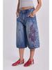 Y2K Embroidery Design Loose Floor-Length Unisex Jeans