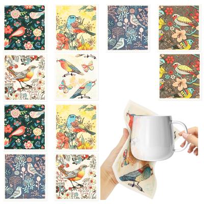 5/6/12 Pcs Kitchen Dishcloth Household Non-stick Dishcloths Cellulose Cotton Quick Drying Plant Animal Print Bowl Cleaning Cloth