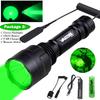 LED Tactical Hunting Flashlight 350LM 600-800 Yards Range C8 Green Red White 1-Mode Torch USB Rechargeable Lantern Lights Set