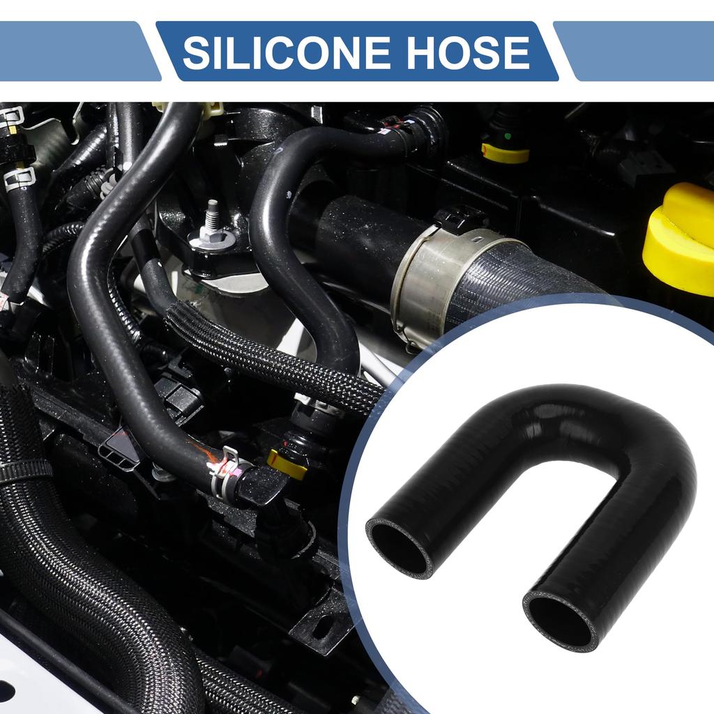 X AUTOHAUX 1pcs Inner Diameter 40mm/157" Length 150mm/591" 180° Black Car Silicone Hose Silicone
