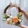 Couronne de Pivoines Artificielles Belle Élégante Réaliste Couronne de Fleurs Décorative pour Porte d'Entrée Cheminée