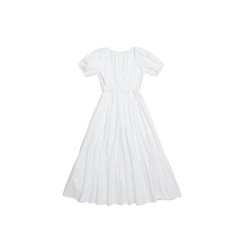 

Летнее платье в стиле Хепберн во Франции: Шикарная юбка высокого класса для женщин S белый