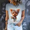 Cute Animal Pattern 3D Digital Printing Women's Trendy Round Neck Short Sleeved T-shirt