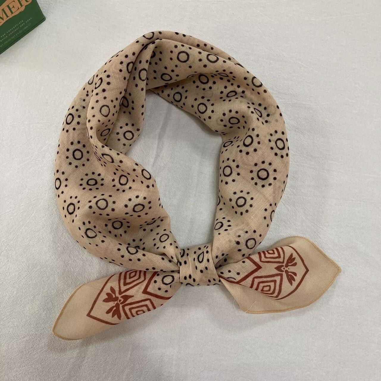 

55x55cm Plant Printed Scarf Women s Autumn and Winter Cotton Linen Scarf Warm Sun Protection Headscarf Neck Protection Scarfs фуксія