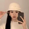 Black Bucket Hat Autumn Winter French Temperament Keeping Warm Bow Bucket Hat For Women