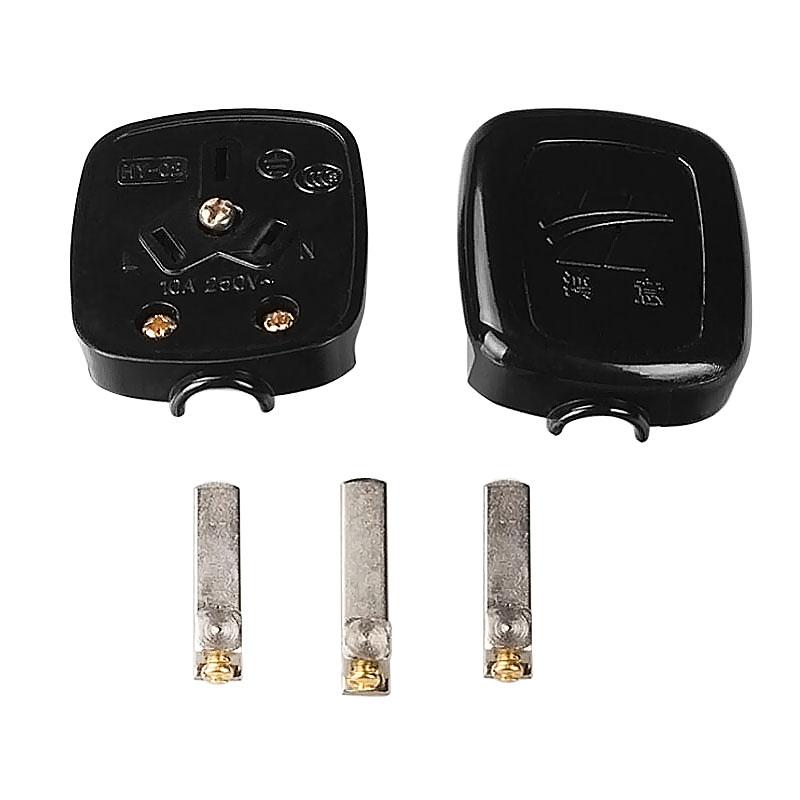 Black Australia Standard 16A/10A 250V AU CN 3Pin Power Plug Detachable Assembly Extension Cord Connection Plug Male 2/5/10/20pcs