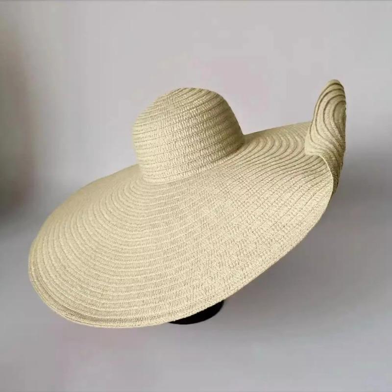 

Oversized brim straw hat women s foldable vacation beach hat 70 large brim sun hat