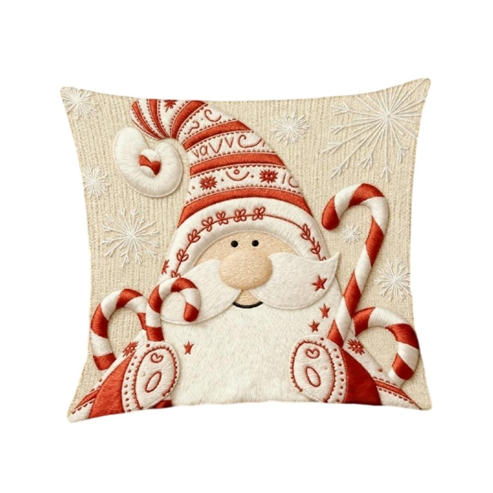Plush Christmas Pillow Cover Soft Xmas Tree Pillowslip Elk Santa Pillow Cover  Living Room