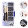 Compact Eyeglasses Sunglasses Repair Tool Kit with Screws Nose Pads Screwdriver Portable for Outdoor Travel Use