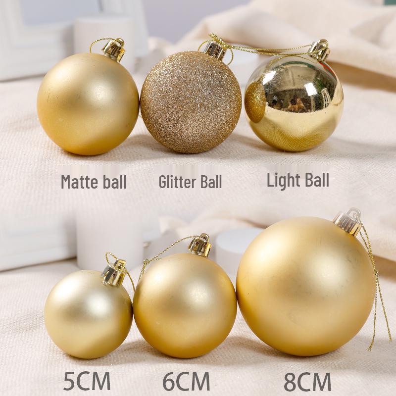 Vergoldete Weihnachtsbaum- und Fensterhänge-Ornamente - Feiertags-Dekorationskugel für Hochzeiten und Feiern