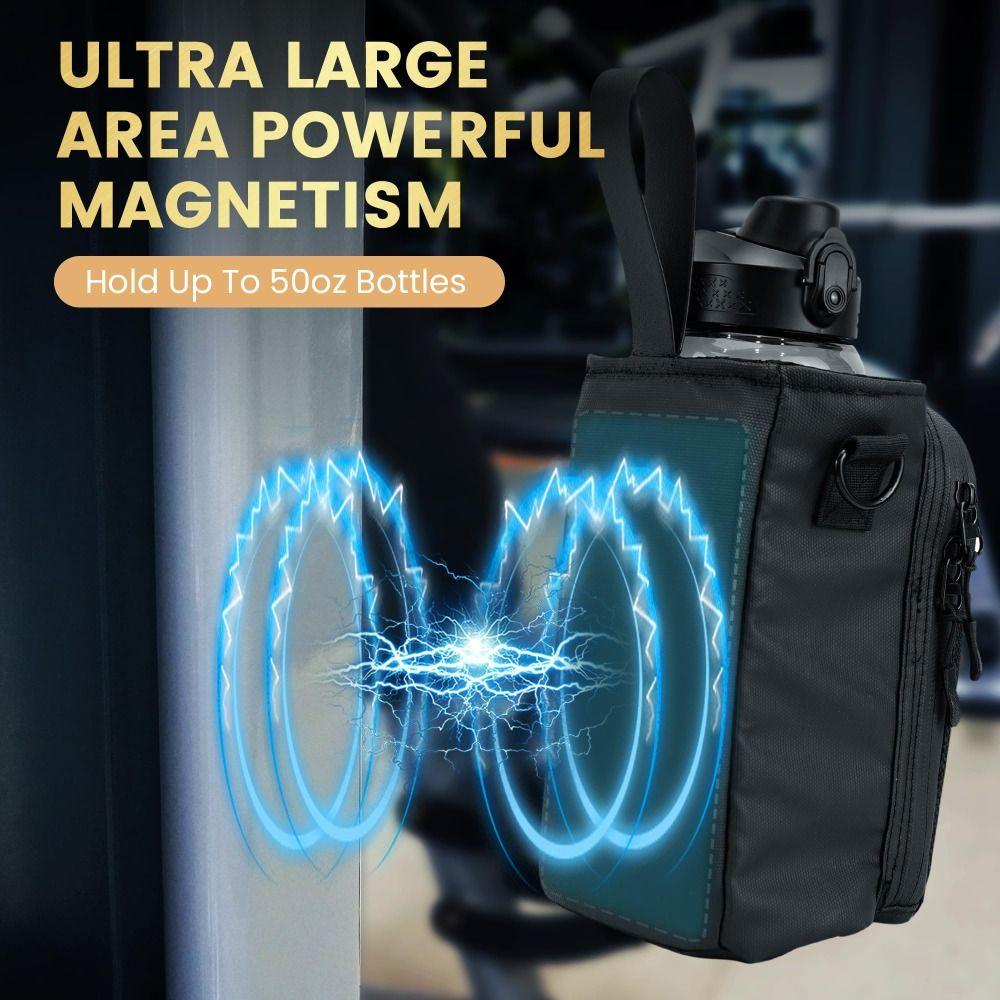 5 Neodymium Magnets Magnetic Water Bottle Bag with Phone Pockets Water Bottle Bags Workout