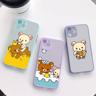 Śliczne etui na telefon Rilakkuma do Iphone X Xr Xs 7 8 Plus 11 12 Pro Max Półprzezroczyste matowe etui odporne na wstrząsy