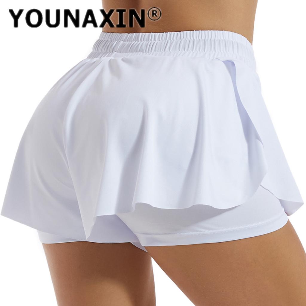 Damen Tennis Culottes Yoga Fitness Rock Anti-Glare Trainings-Athletik-Lauf-Mädchen-Sportshorts Futterhose Golf-Trainingsröcke S M L XL