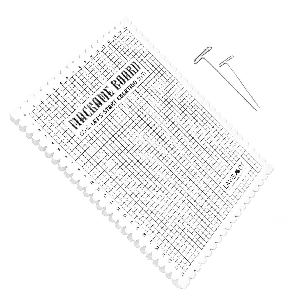 Creative Macrame Board Handcraft Knitting String Grided Boards Mat DIY Woolen Yarn Braided Fixed Tool Knotting Needle