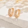 2025 Shein Hot-selling New Style Jewelry, Geometric Inlaid Zircon Earrings, Versatile High-end Stud Earrings