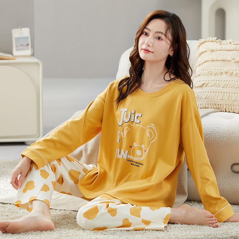 

Women s Long Sleeve Cotton Pajama Set for Autumn/Winter XL