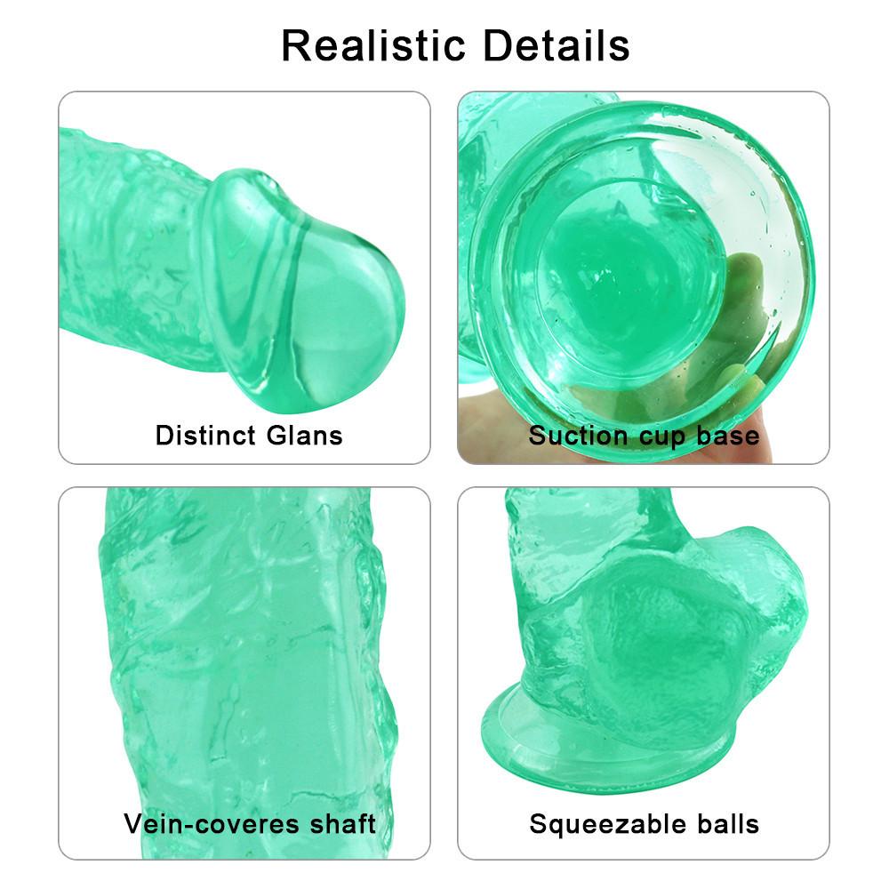 Dildo RUNYU Realistic Female Toys Suction Cup Green Male Dick Female Adult Sex Toys for Woman