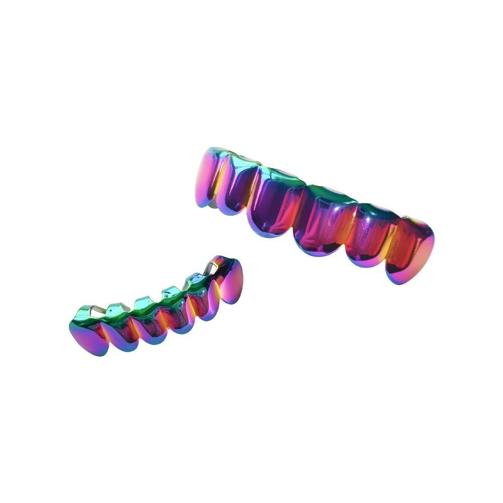 Colorful Colorful Dental Teeth Grillz Gradient Rapper Accessory Teeth Braces  Birthday Parties