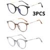 3PCS Ultralight TR90 Steel Wire Leg Finished Myopia Glasses Women Transparent Gray Oval Short-sighted Eyewear