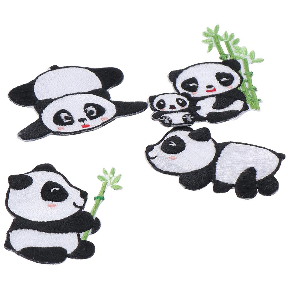 9 Stuks Schattige Panda Geborduurde Patches Panda Strijkbare Patches Jassen Delicaat Vrouwen