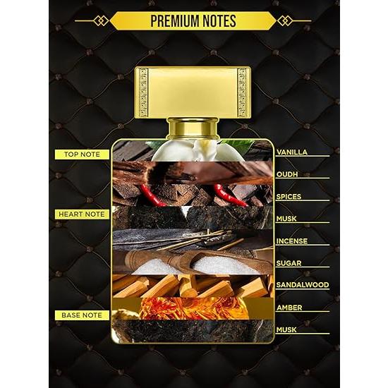 La' French Rahil Perfume For Men & Women |Premium Luxurious Scent | Blended With Oud, Musk And Vanilla | Perfume Gift Set 100 ml