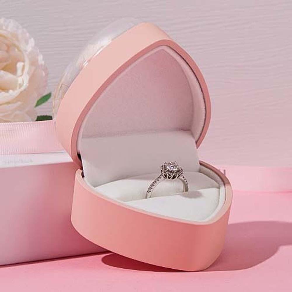 Composite Paper Ring Display Case Rose Jewelry Organizer Jewelry Box Heart Ring Box Men