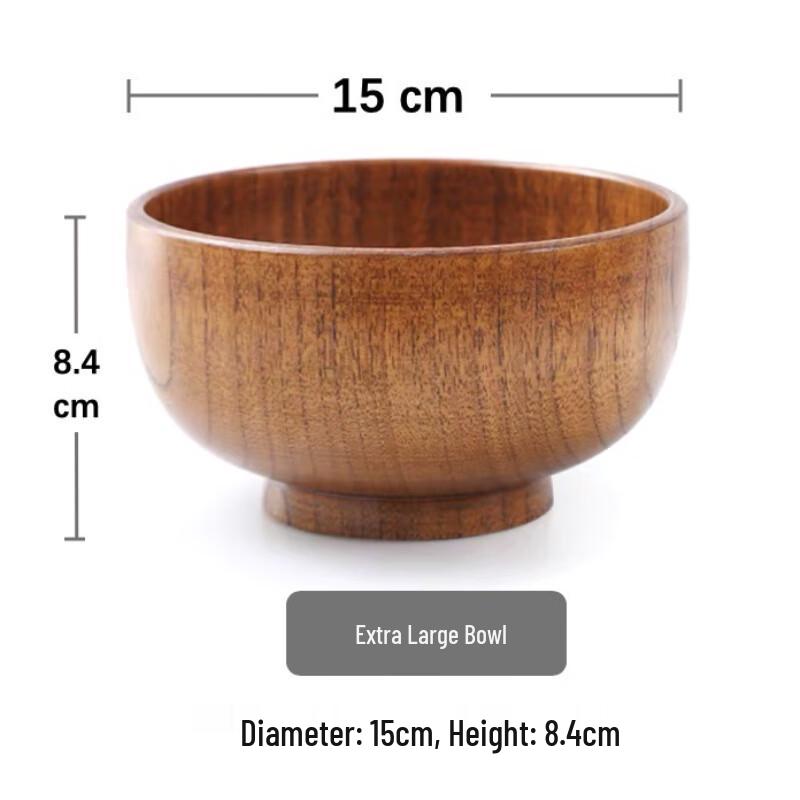 ZISIZ Jujube Wood Thickened Anti-Scald Bowl