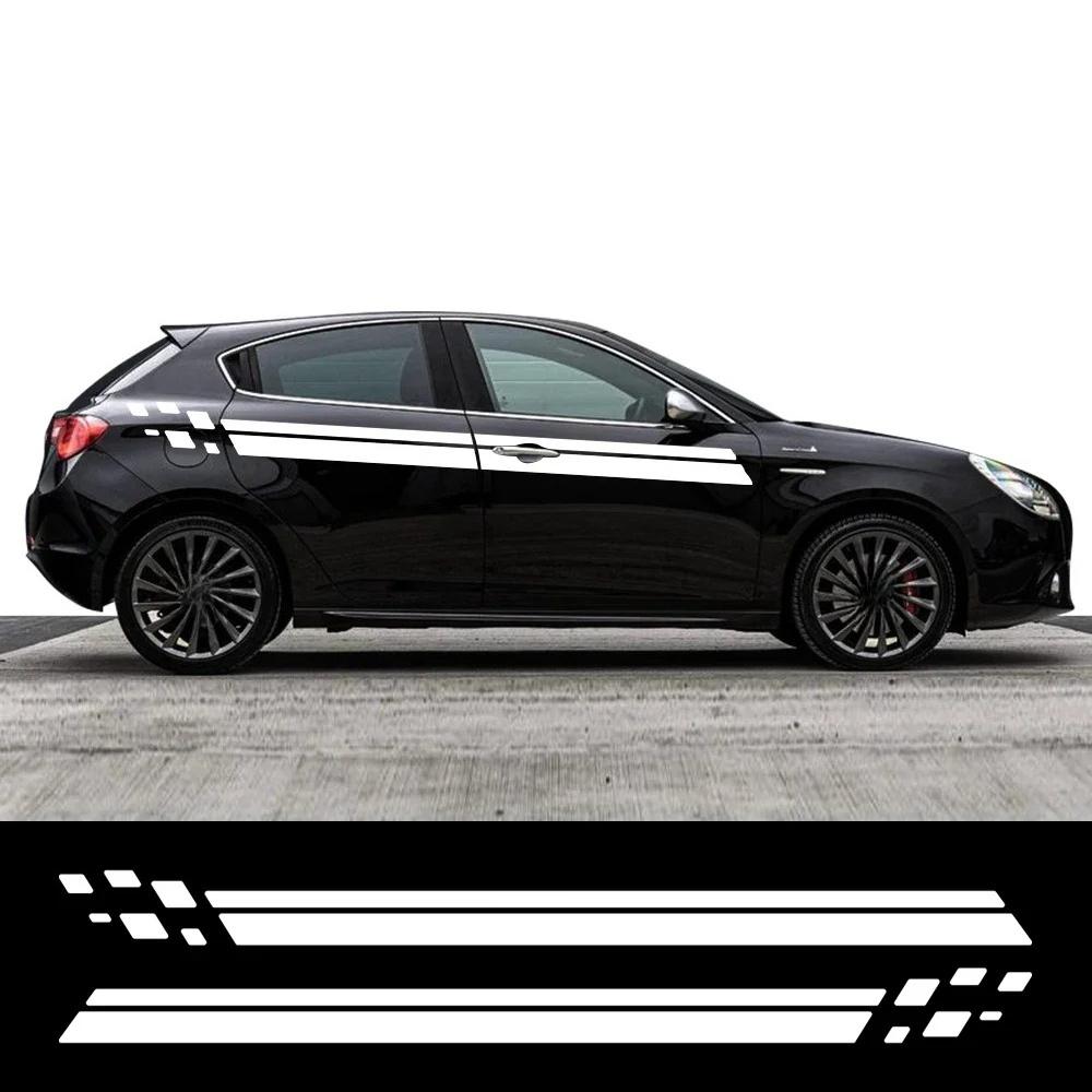 For Alfa Romeo Giulietta 2PCS Car Waist Line Stickers Sport Stripes Styling Vinyl Film Trim Decals Auto SUV Tuning Accessories