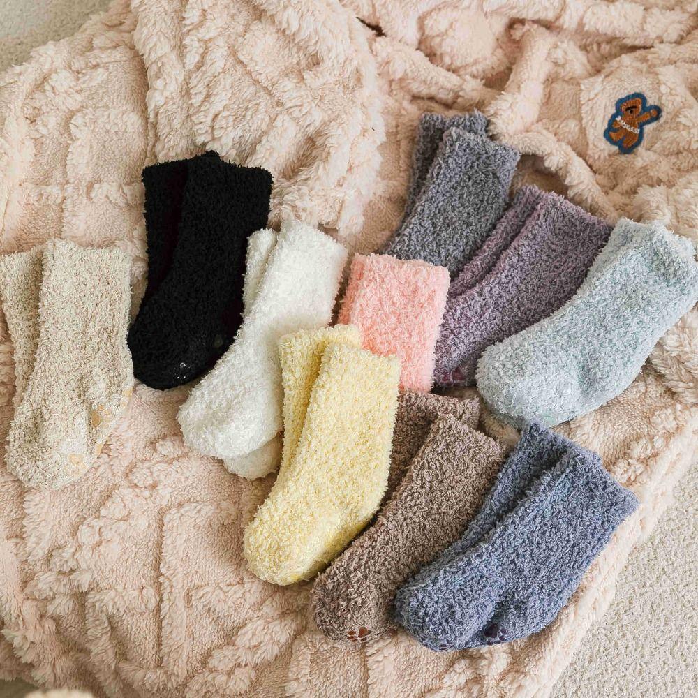 Korean Style Infant Learning Walk Socks Thickening Home Sleep Socks Coral Fleece Baby Socks  Baby