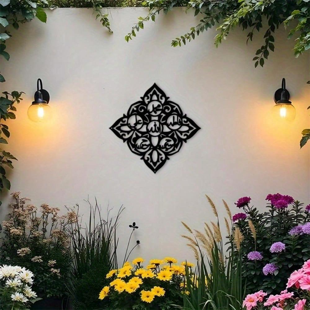 Arabic Black Metal Wall Art Islamic Decor for Living Room Ramadan Festival