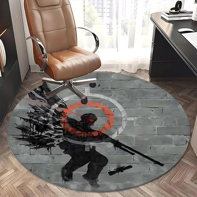 Counter-Strike Chair Mat Round Rug-Office Carpet, Non-slip, Suitable for Living Rooms, Bedrooms Decor.1205381a