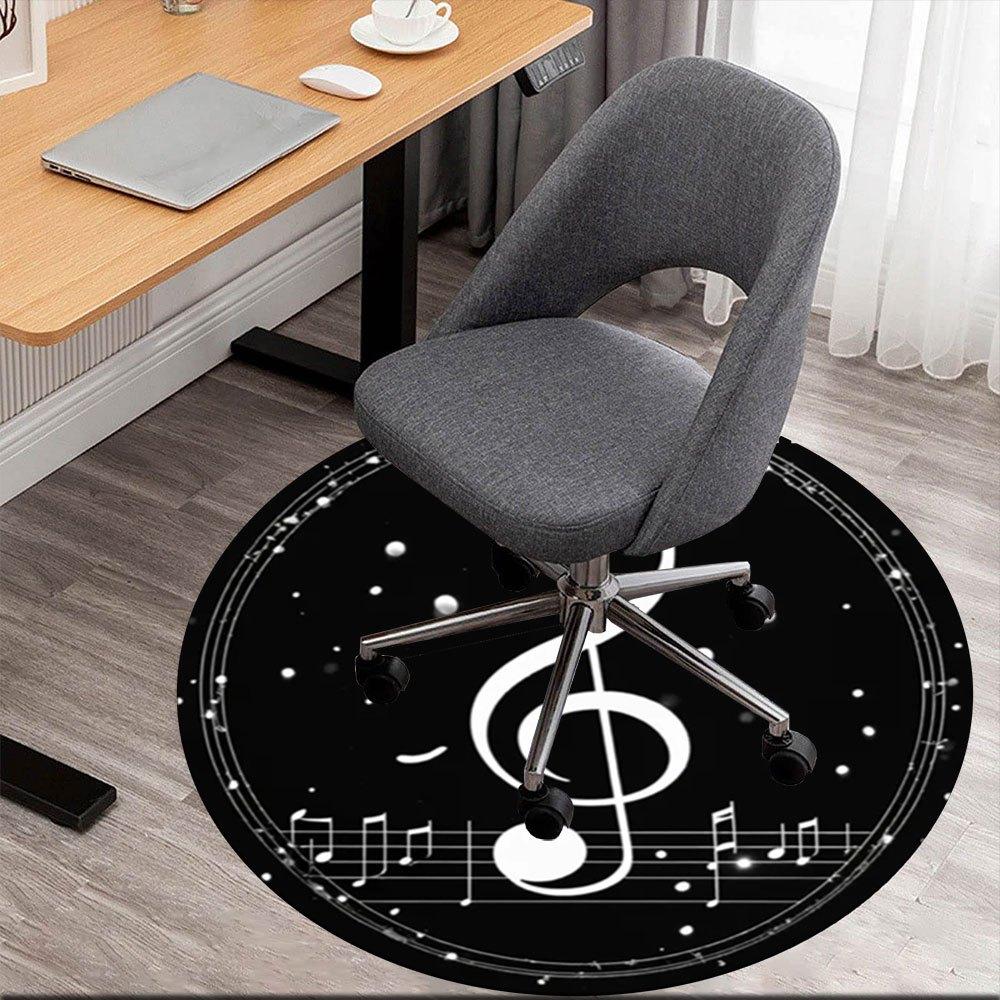 

Music Note Treble Clef Starry Night Circular StickerRound Non-Slip chair mat chair carpet for office Rugs for Office Decor Gift For Valentine s Day Mo 80cm by 80cm