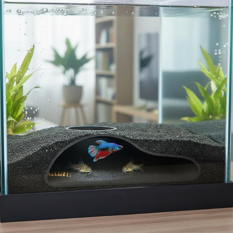 Fish Tank Tunnel Aquascaping Decoration 3D Natural Curves Resin Durable Scenic Landscape Ornament for Home