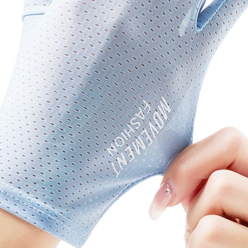 Ice Silk Sun Protection Gloves Elastic Cycling Driving Gloves Fashion Sunscreen Gloves  Women Girls