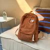 Corduroy Solid Color Zipper Students Backpacks 2026 Simple Casual Bags Durable Daily Commuting Versatile Fashi Backpacks