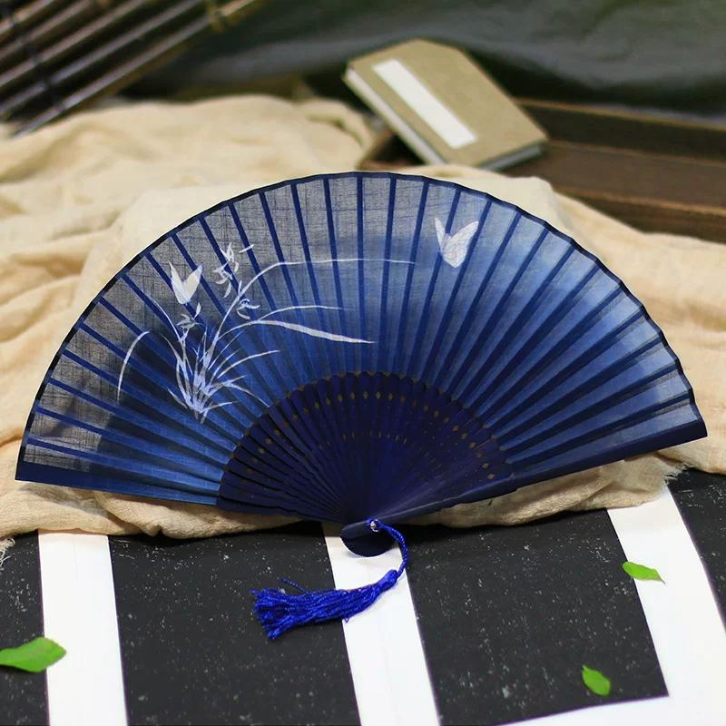 Chinese Style Han Costume 6-Inch Small Fan Folding Fan Fairy Chinese Ancient Style Women's High-Looking Summer New Chinese Style Folding Fan