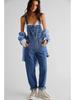 Tuta in Denim Casual Larga da Donna - Cross 2025 Moda Europea