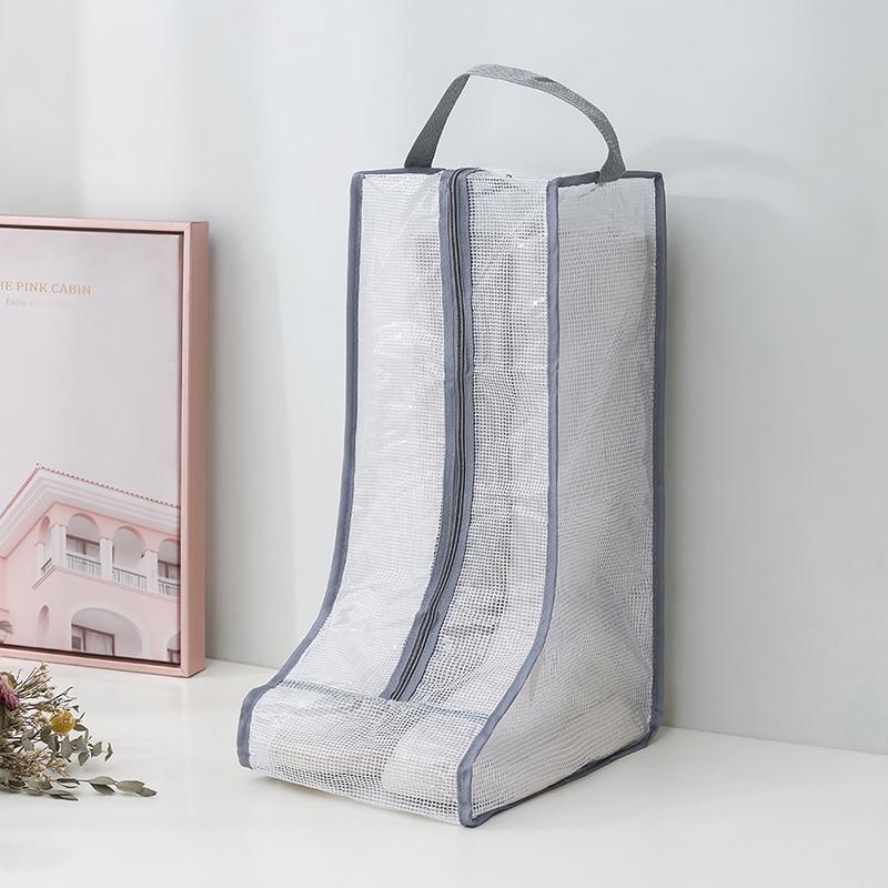 Boot Storage Bag Waterproof Dustproof Transparent Shoes Protection Bag Zippered Portable Boots Pocket Household Travel Storage