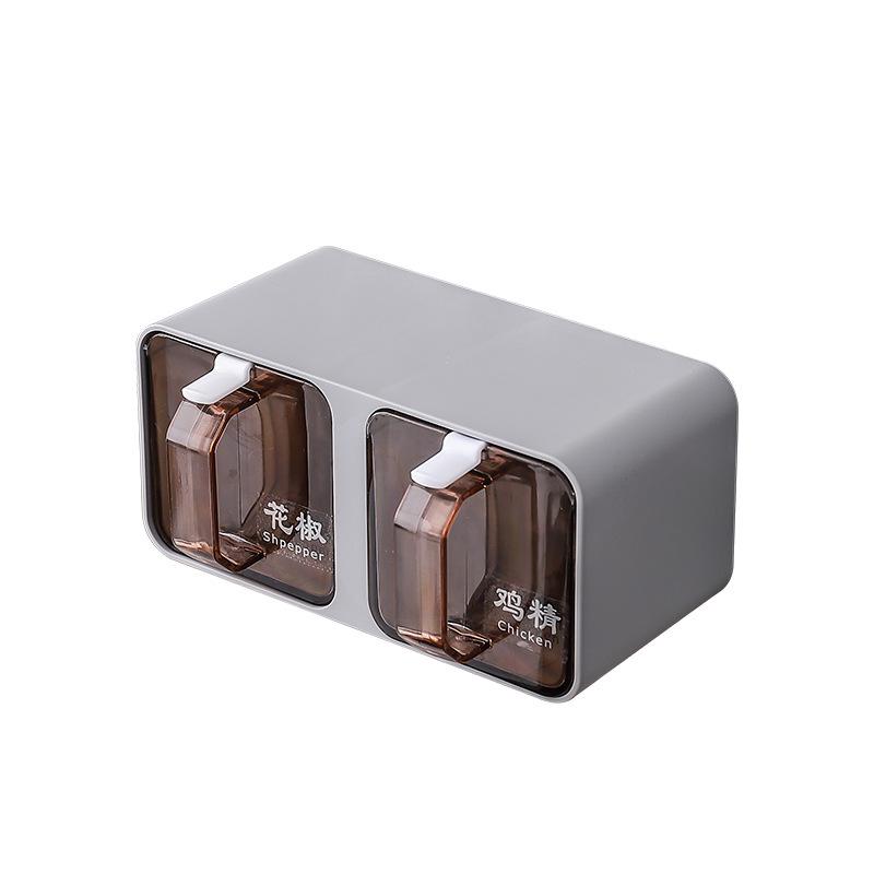 Wall-Mounted Punch-Free Multi-Compartment Seasoning Storage Box