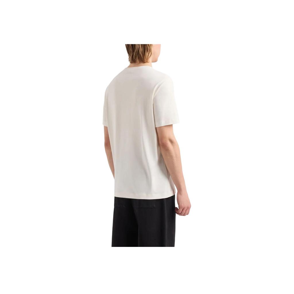 Emporio Armani Floral Letter Print Crew Neck Short Sleeve T-Shirt Men tops White 3D1T8P1-J7FZ1-0132