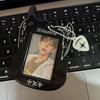 K-pop TXT Guitar Card Holder: PVC Black Display Sleeve for Fan Cards