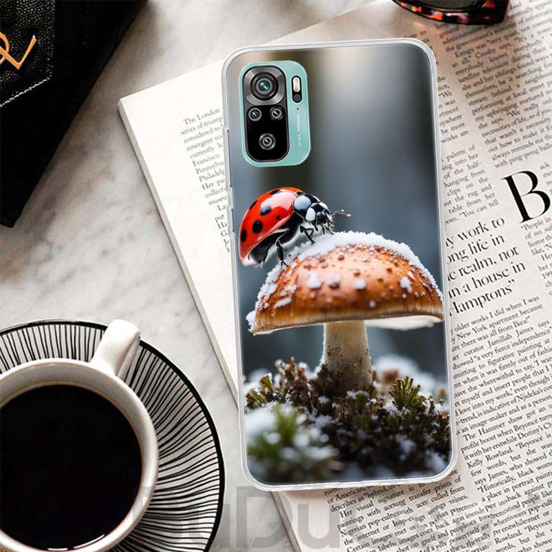 Insect Seven-Star ladybug Cover For Xiaomi Redmi Note 10 9S 9 8T 8 Pro 7 5 Mi 9T 10T 11T 12T 11 12 Lite 12X A3 A2 A1 Print Coque