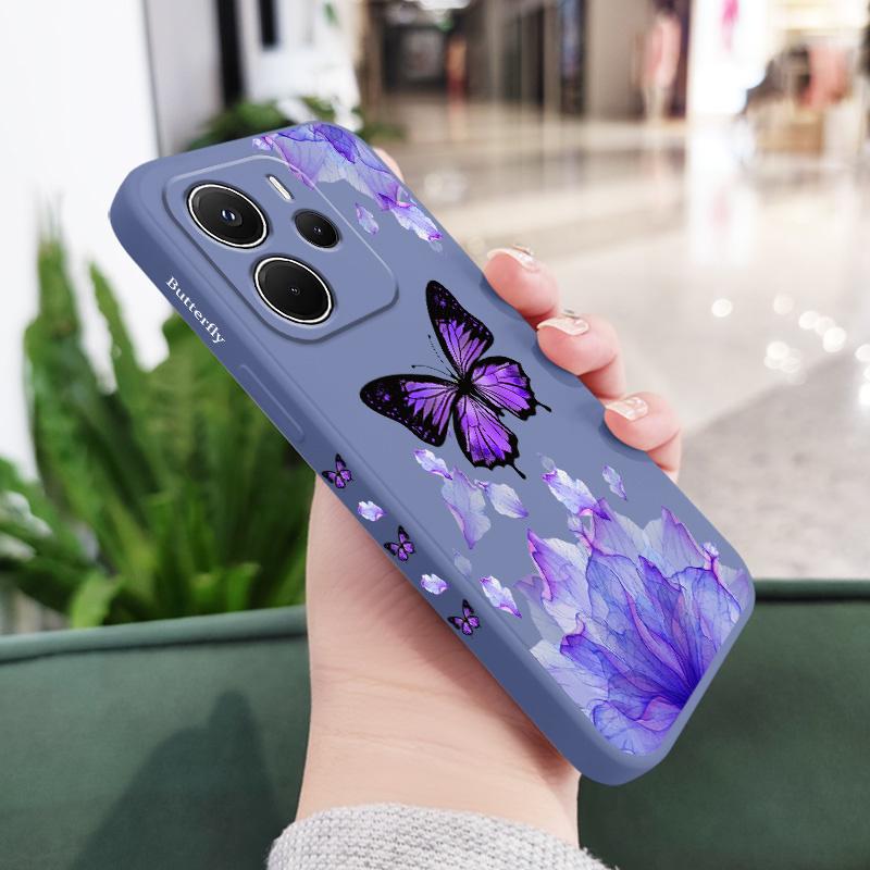 

Purple Butterfly Phone Case For Xiaomi Redmi Note 14 13 12 12S 11 11S 10 10S Pro Plus 15 15C 14C 4G 5G Silicone Cover Redmi 15 5G