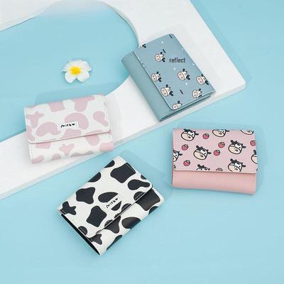 Women's Mini Tri-Fold Wallet with Multi-Card Slots - Japanese & Korean Style Cowhide Coin Purse