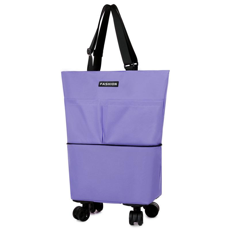 New Large-capacity Universal Wheel Bag Supermarket Shopping Portable Waterproof Handbag Foldable Luggage Trolley Bag Tugboat Bag Storage Bag