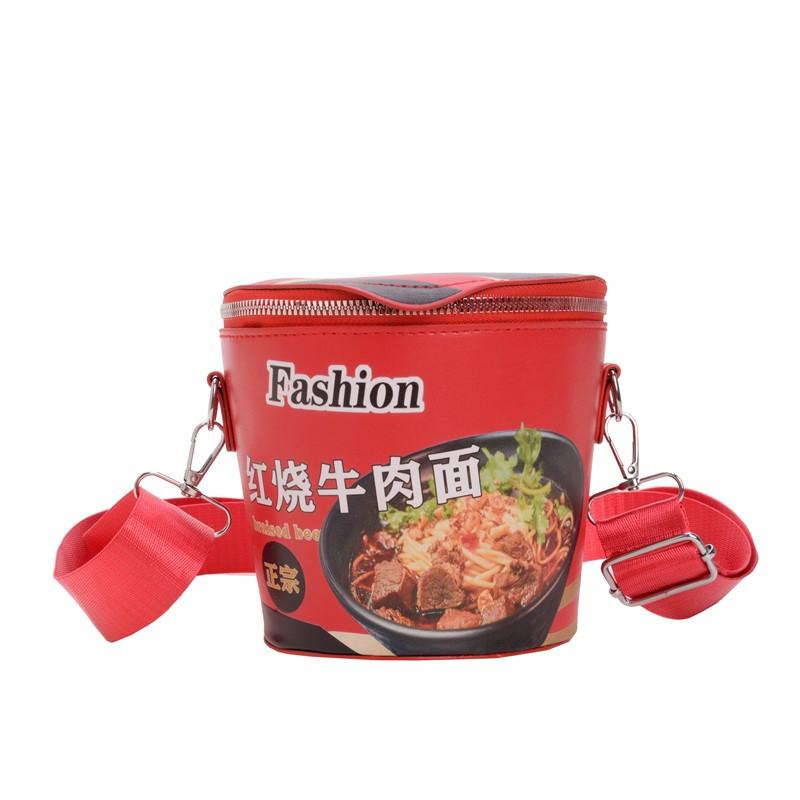 

Large Capacity Instant Noodle Shoulder Crossbody With Interior Zipper Pocket For Casual Outings красный