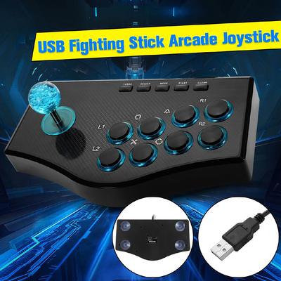Schwarzer USB-Wippschalter Game Controller Arcade Joystick Gamepad Fighting Stick für Android Plug and Play Street Fighting für PS3/PC Arcade Gamepad