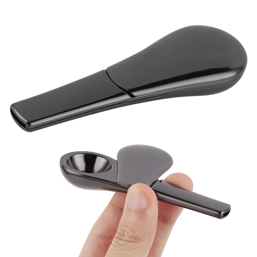 High Quality Portable Black Smoking Pipe Magnetic Metal Spoon With Gift Box