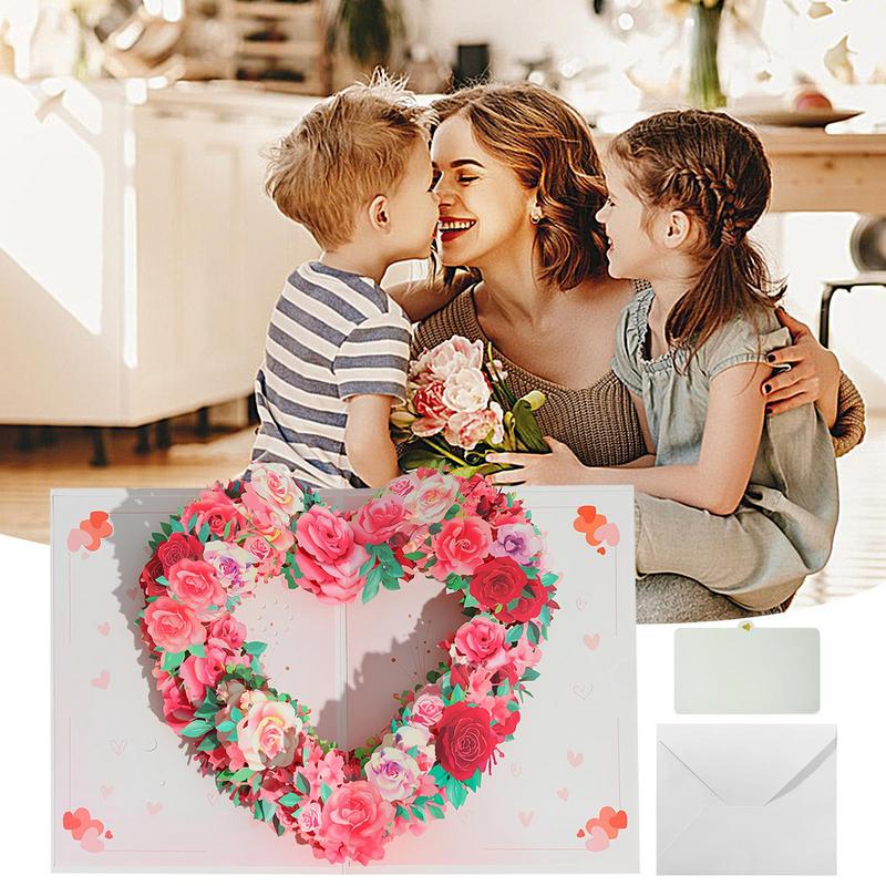 Mother Flower Greeting Card Pop Up Paper Greeting Card For Mom Exquisite Innovative Festival Accessories For Showing Your